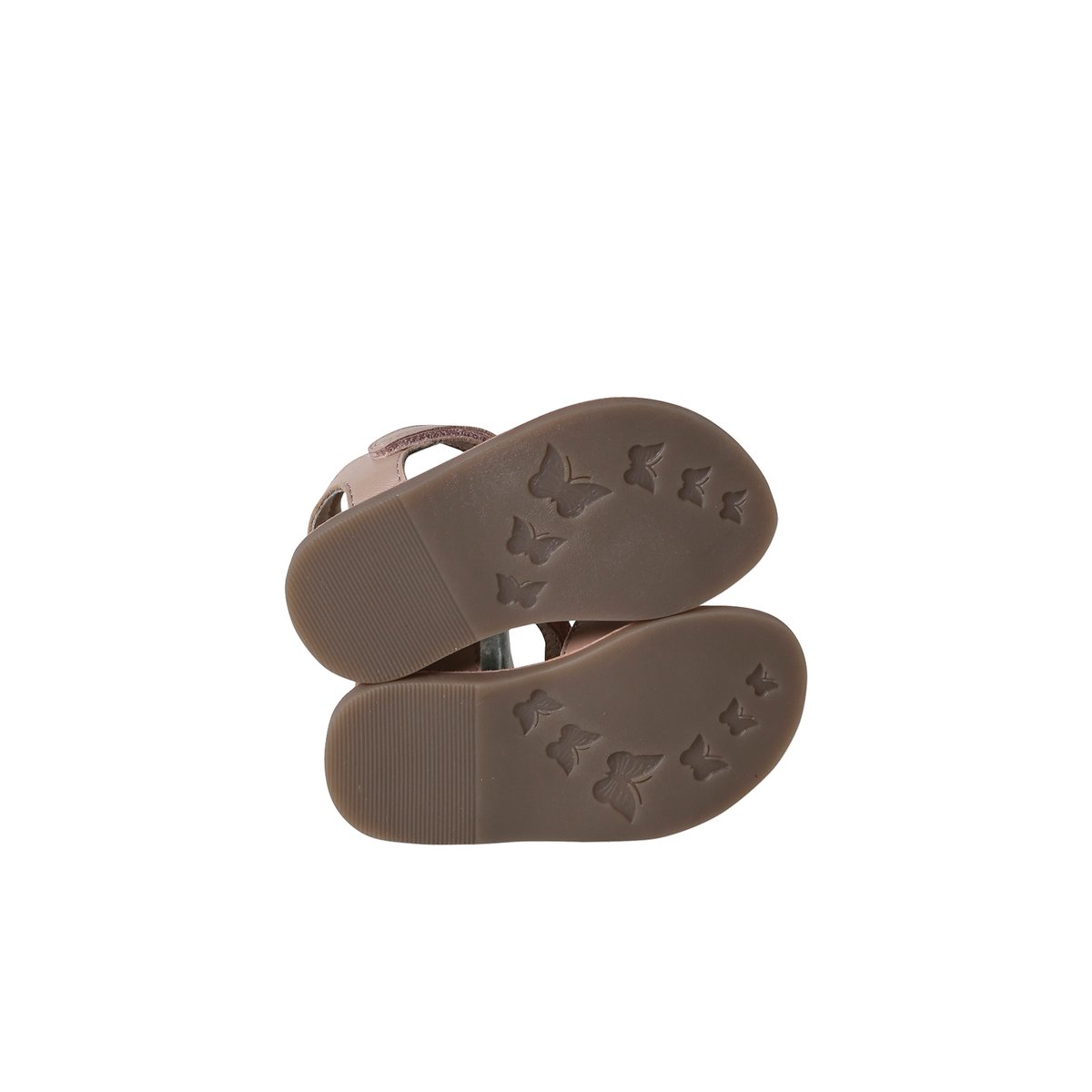 Sandales scratchées en cuir lot rose, VERTBAUDET
