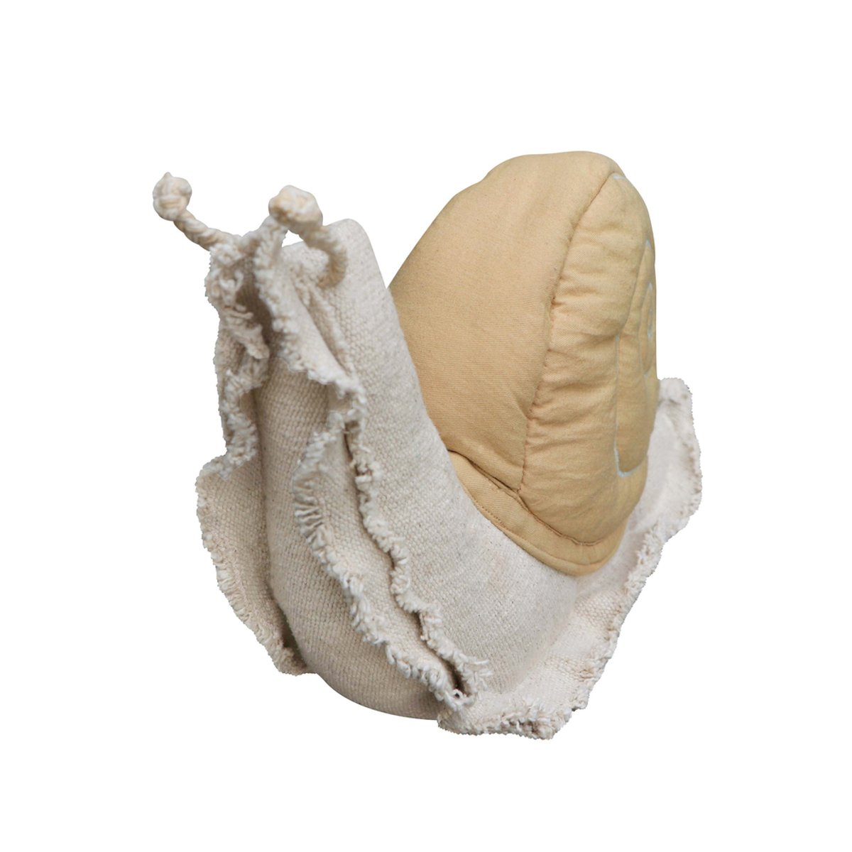 Coussin cuberta de algodon Escargot paresseux JARDIN FANTASTIQUE naturel, miel, LORENA CANALS