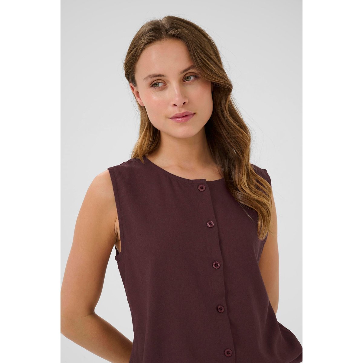 Blouse à manches courtes bordeaux fudge, KAFFE