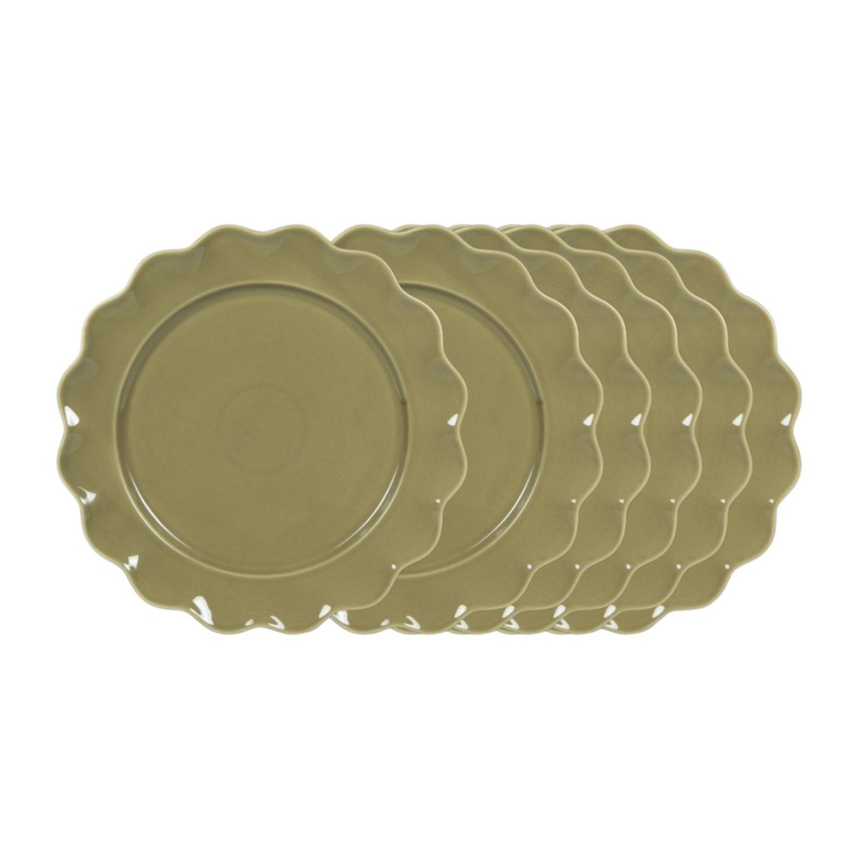 Assiette plate Agra 27 cm (lot de 6) vert, TABLE PASSION