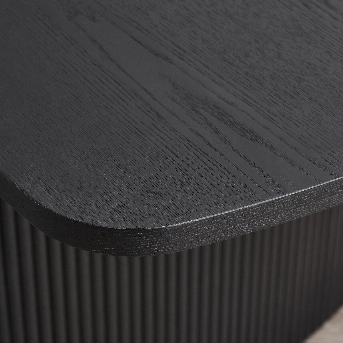 Lucien Fluted Wood Extending Dining Table black, SO'HOME
