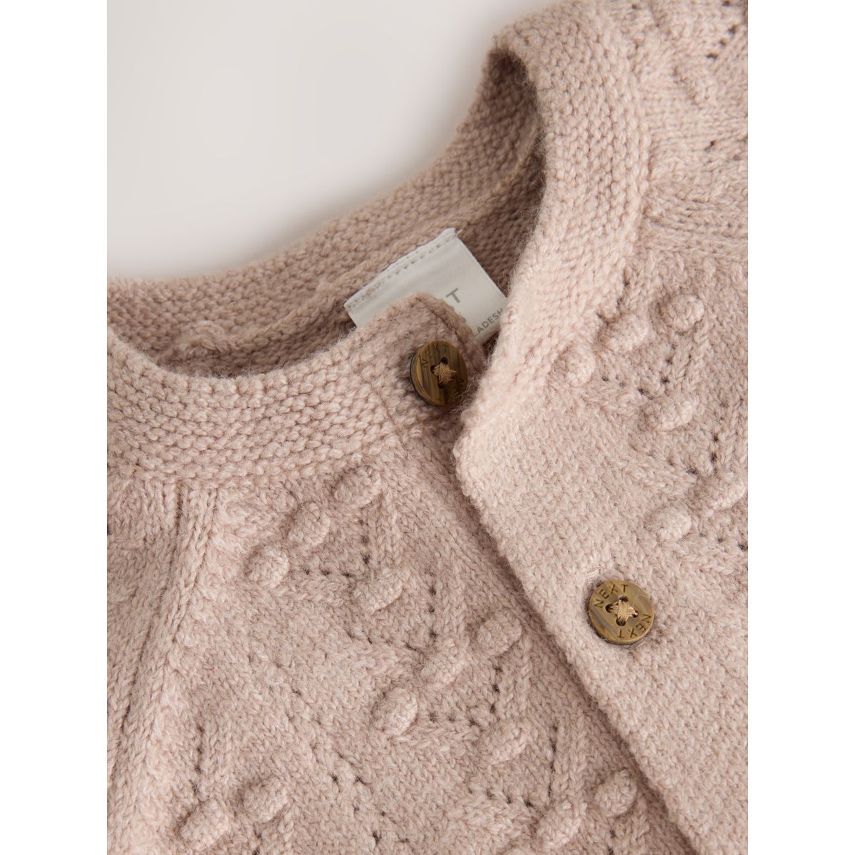 Cardigan bébé en maille douce à surpiqûres naturel, NEXT