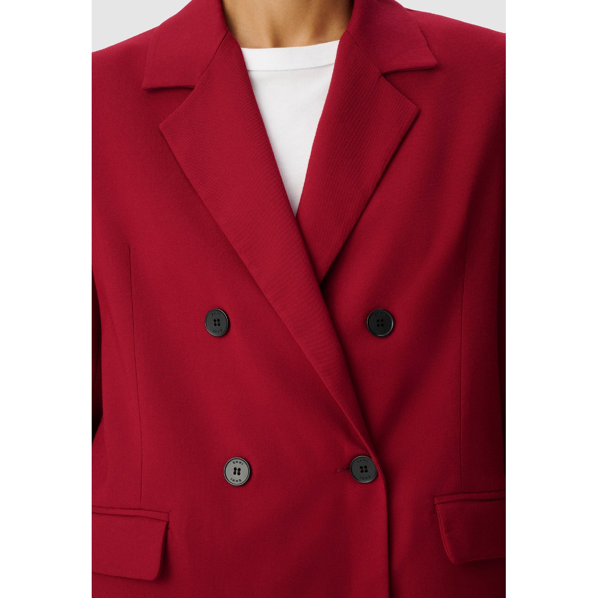 Veste de tailleur boutonnage croisé rouge foncé, IKKS