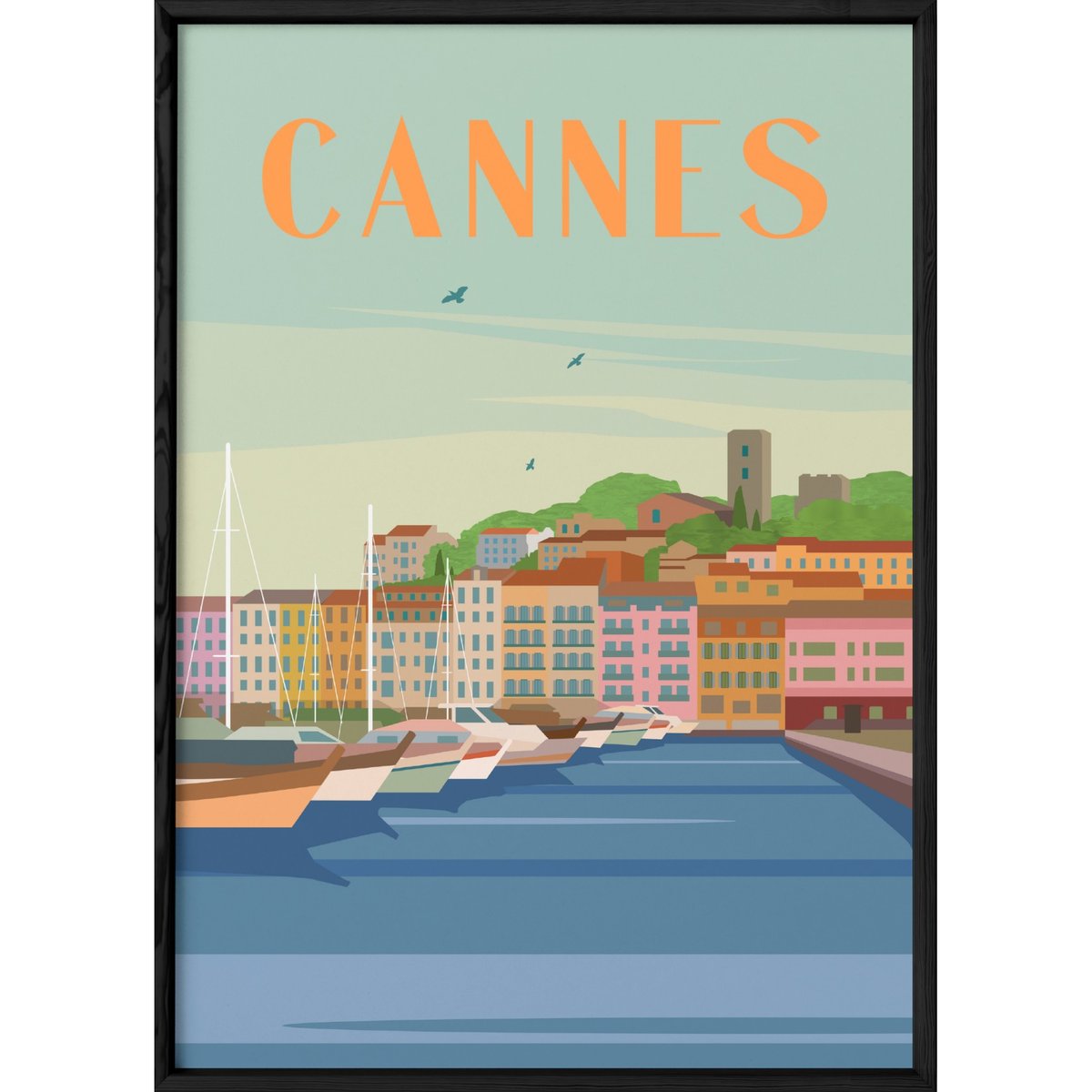 Affiche ville Cannes blanc, L'AFFICHERIE