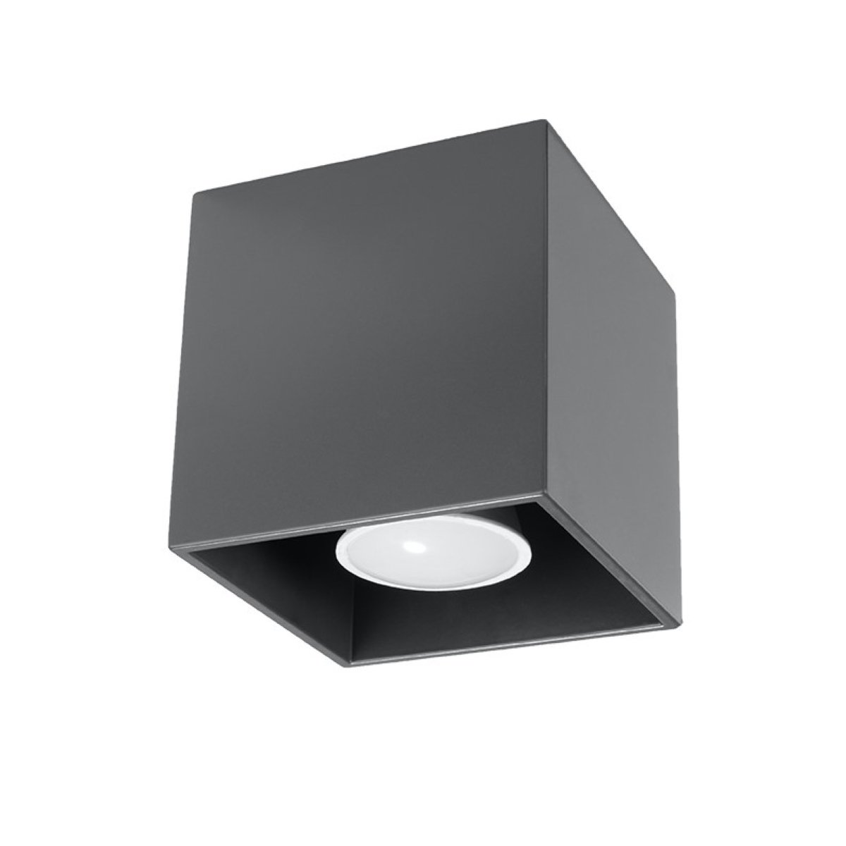 Plafonnier Aluminium Anthracite GU10 1 Quad gris, EDEN