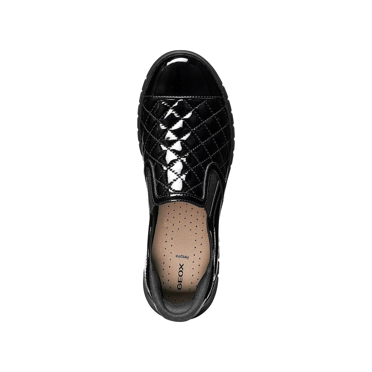 Mocassins vernis à enfiler, FLEXTRIDE, FAST-IN noir, GEOX