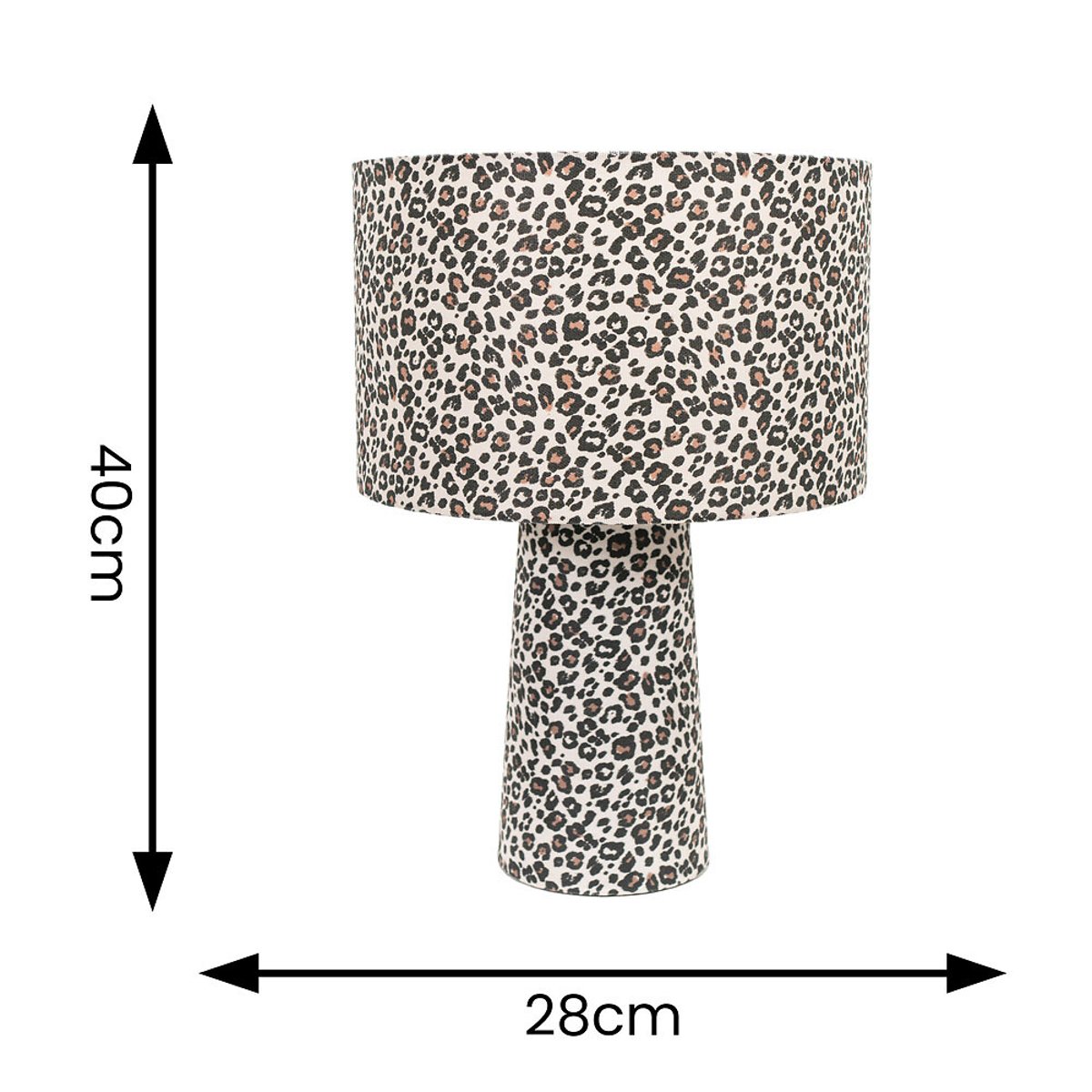 Beatrice Leopard Print Full Fabric Table Lamp natural, SO'HOME
