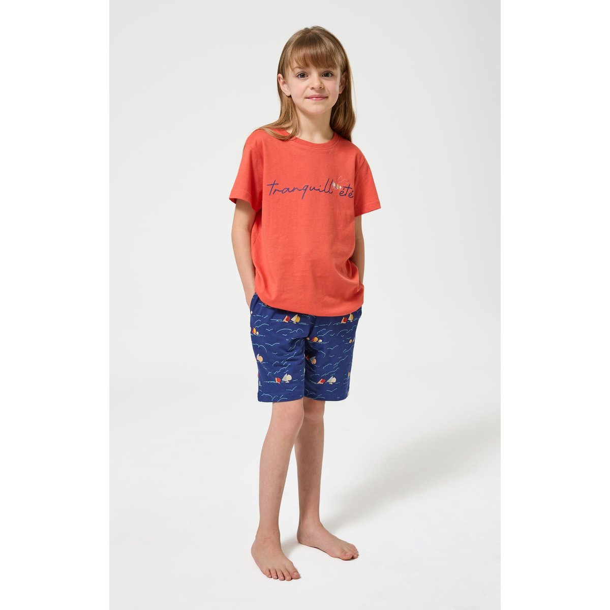 Pyjashort en coton imprimé Tranquill'été marine, ARTHUR