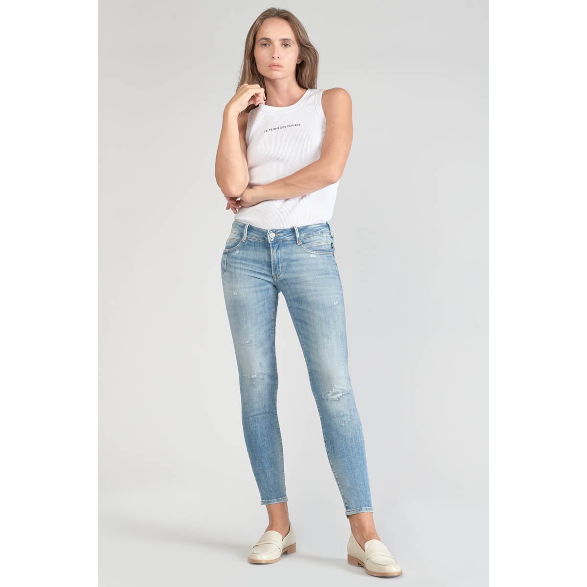 Jeans push-up slim PULP, 7/8ème blue, LE TEMPS DES CERISES