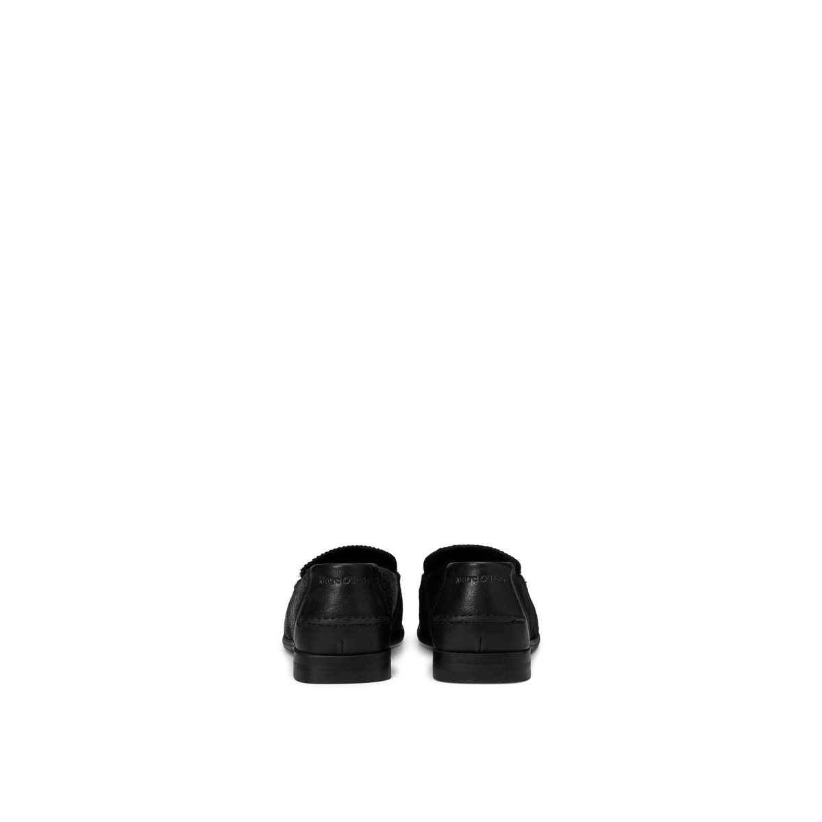Mocassins modèle Fiona en cuir de bovin avec une surface à poils naturels noir, MARC O'POLO