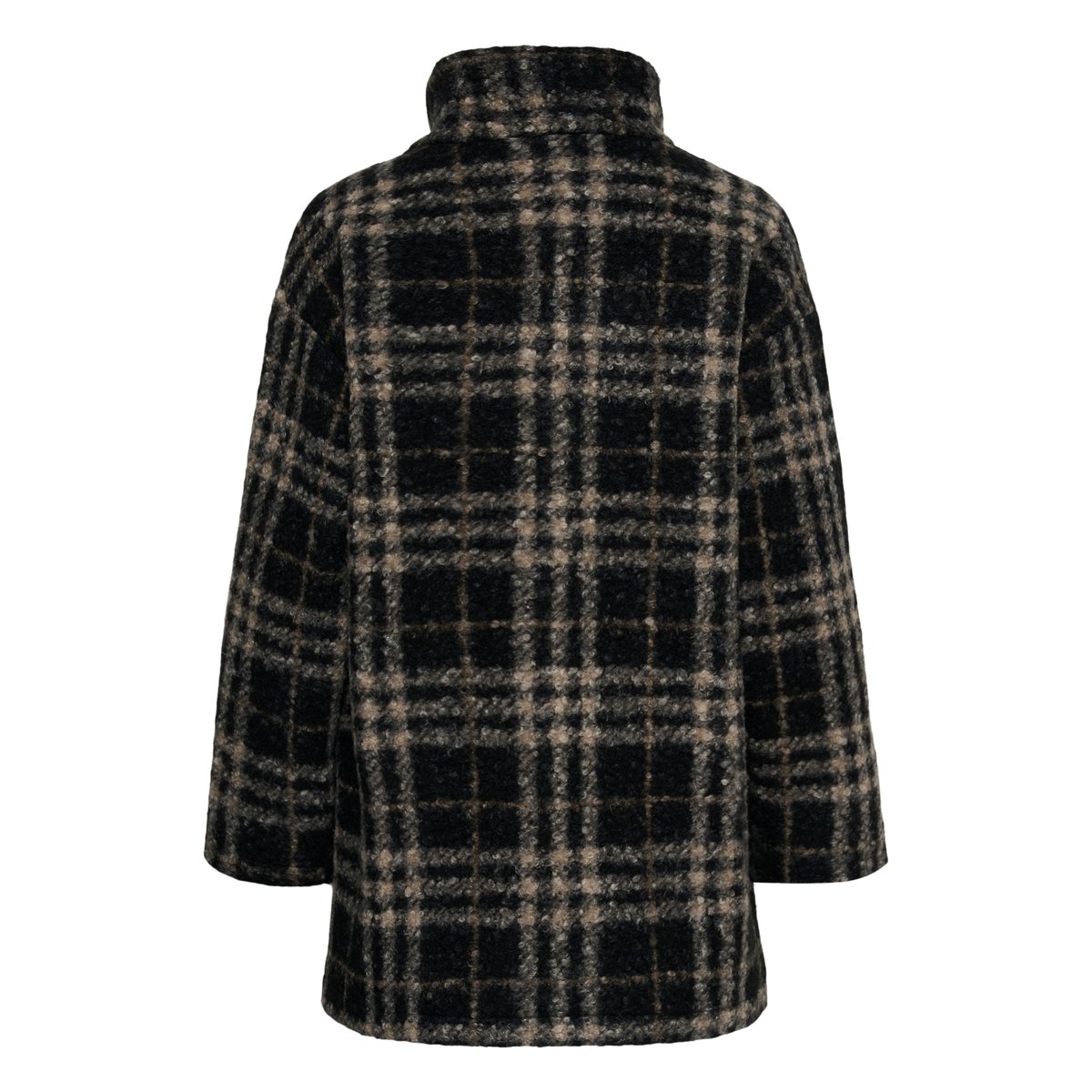 Manteau noir gris marron black/grey/brown check, KAFFE