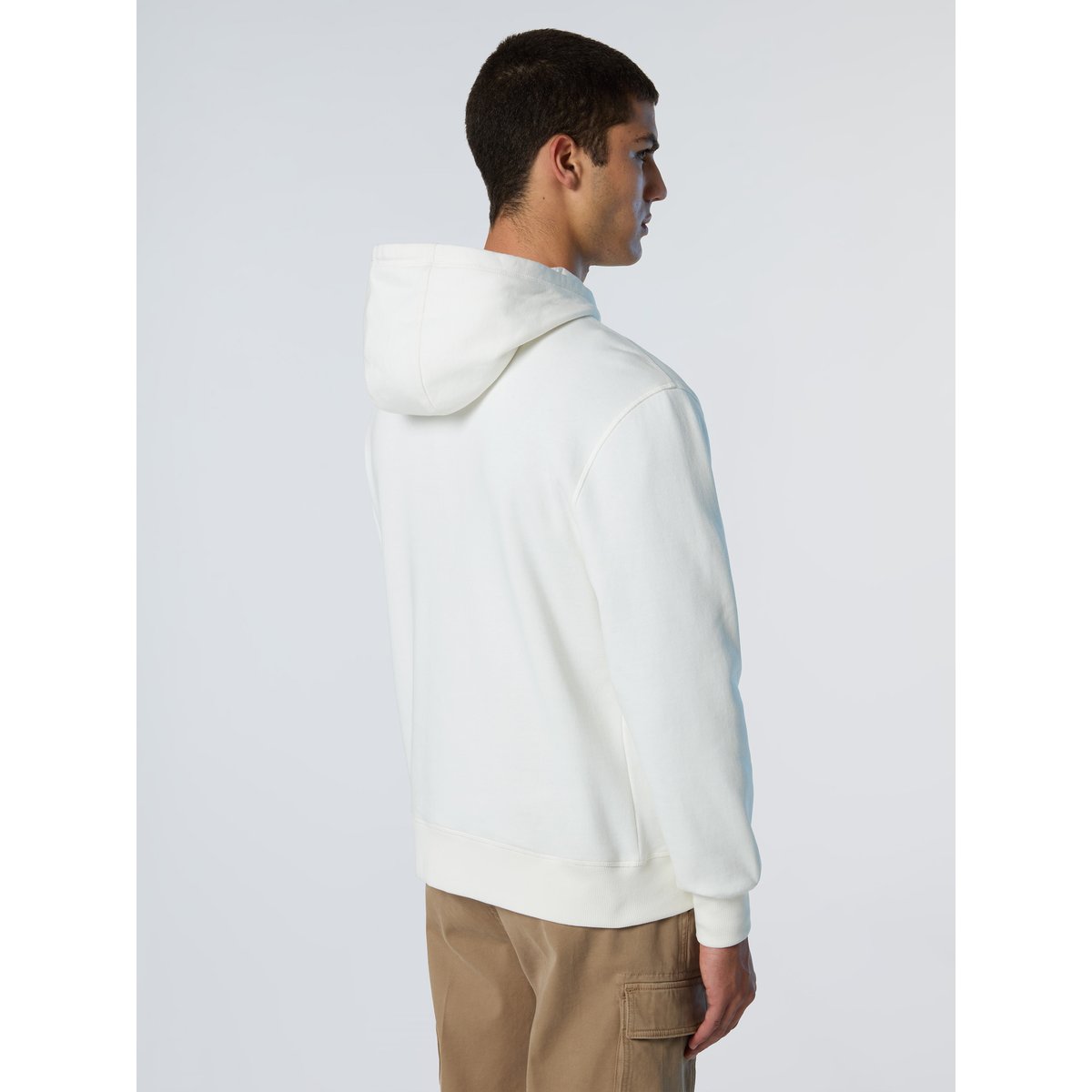 Sweat à capuche avec écusson logo crème, NORTH SAILS