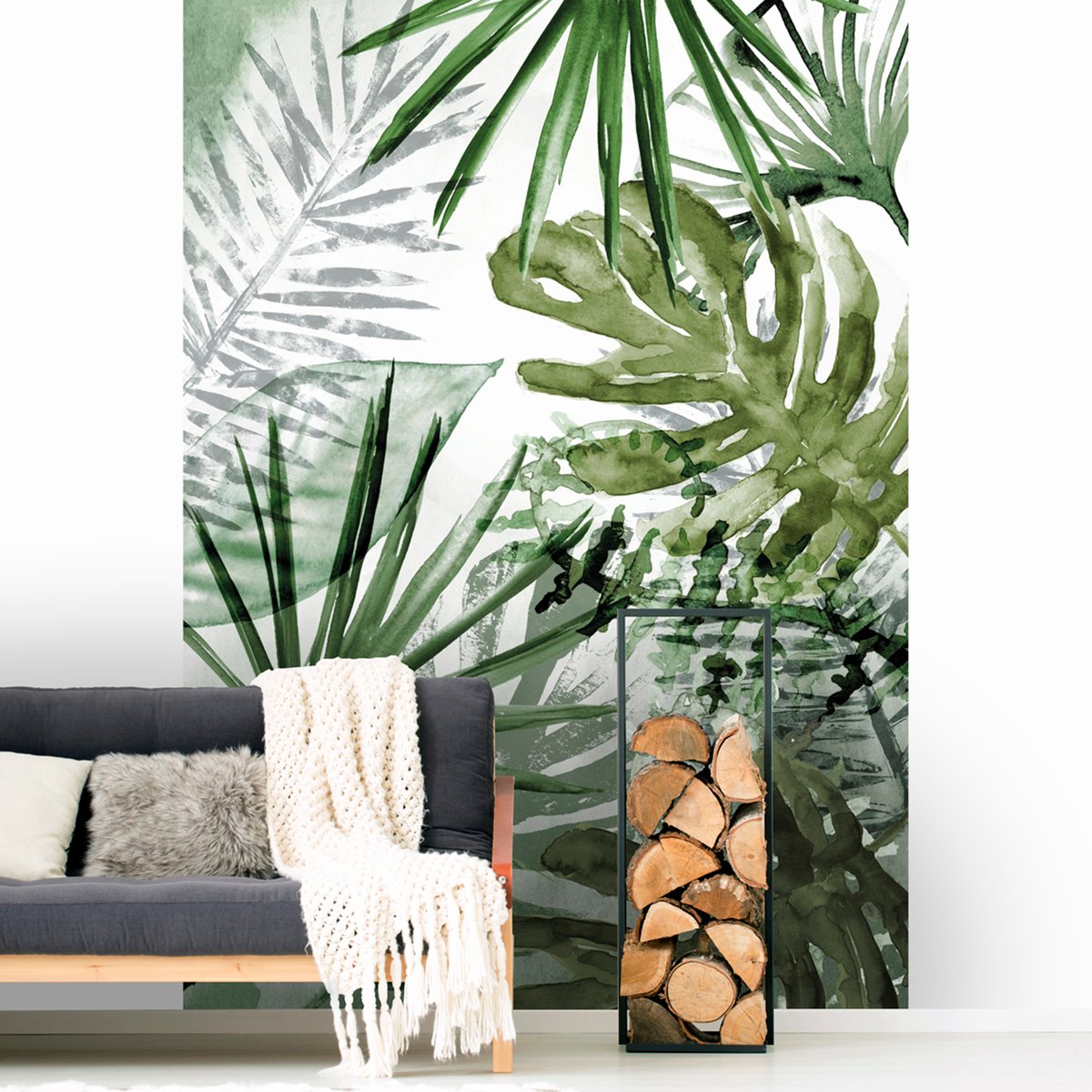 Papier peint panoramique Feuillage exubérant vert, ART FOR THE HOME