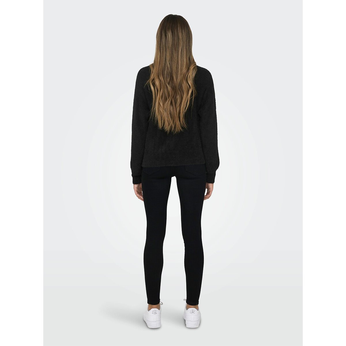Fluffy Knit V-Neck Cardigan black, ONLY