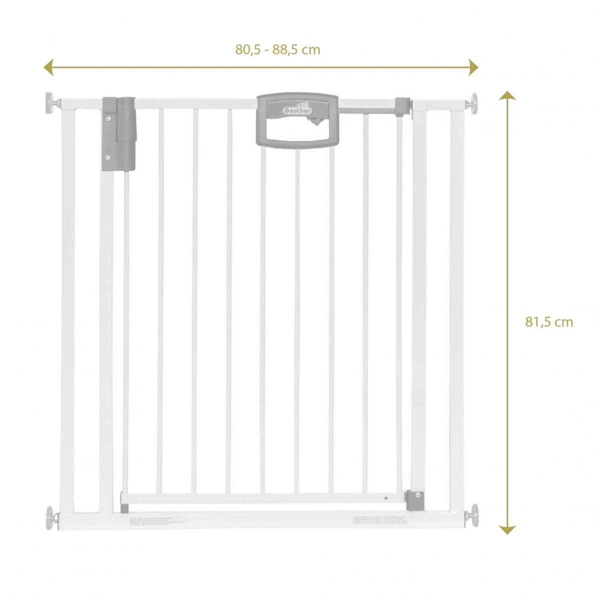 Barrière de porte à pression Easylock Plus métal 168,5 cm - 176,5 cm Blanc couleur unique, GEUTHER