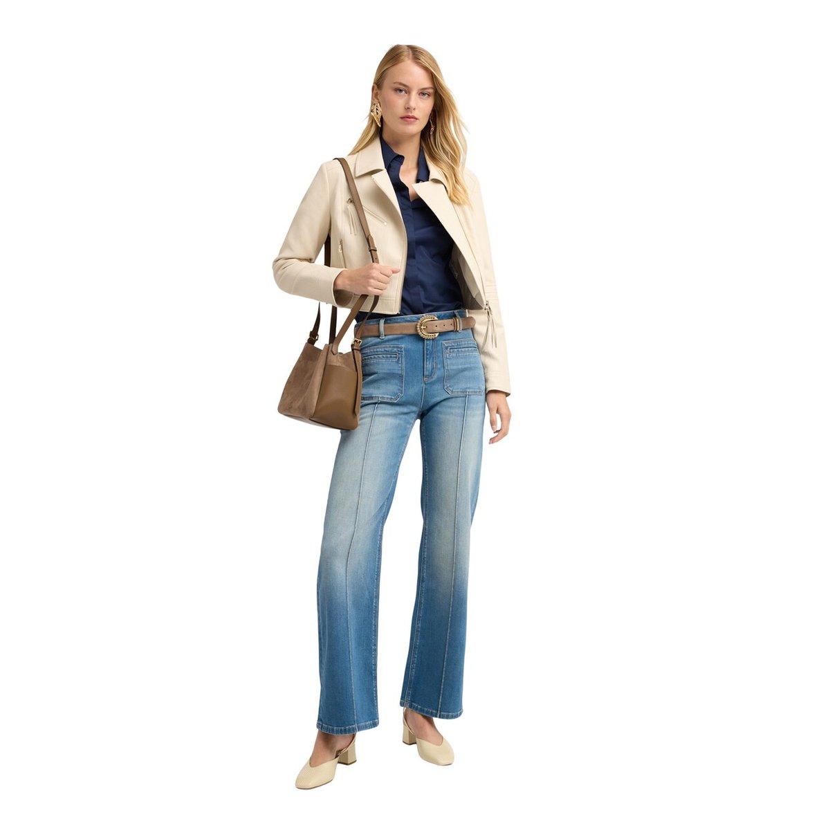 Jean large avec poches plaquées light - blue, MOTIVI