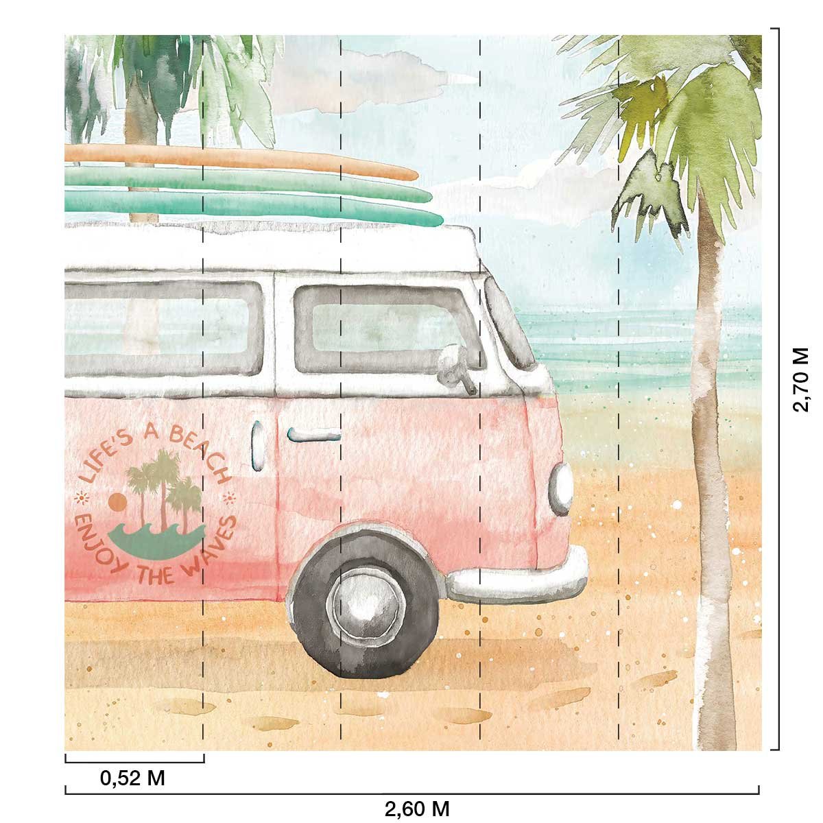 Papier peint vive le surf intissé, HEXOA