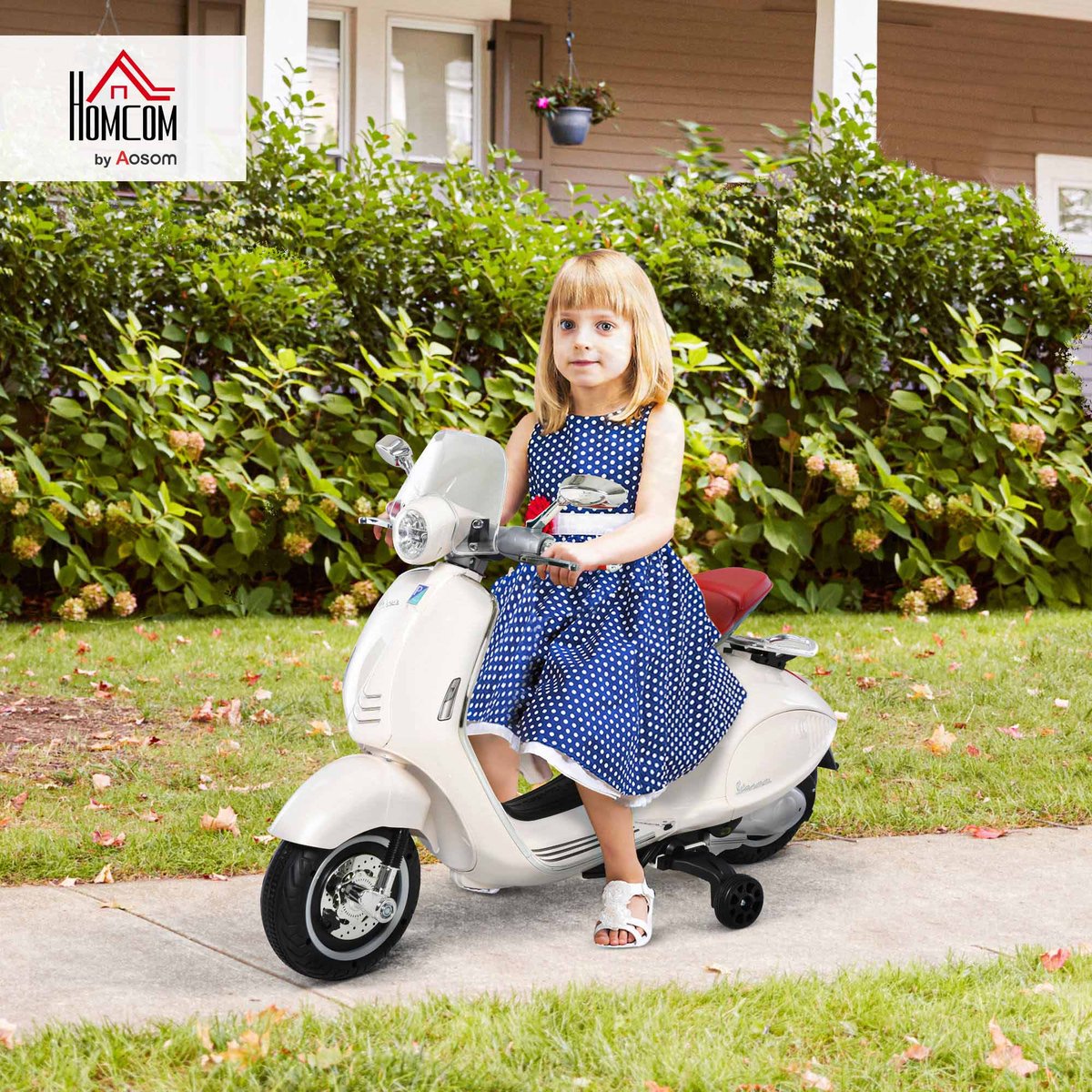 Moto électrique à conducteur assis PP Rose crème, HOMCOM