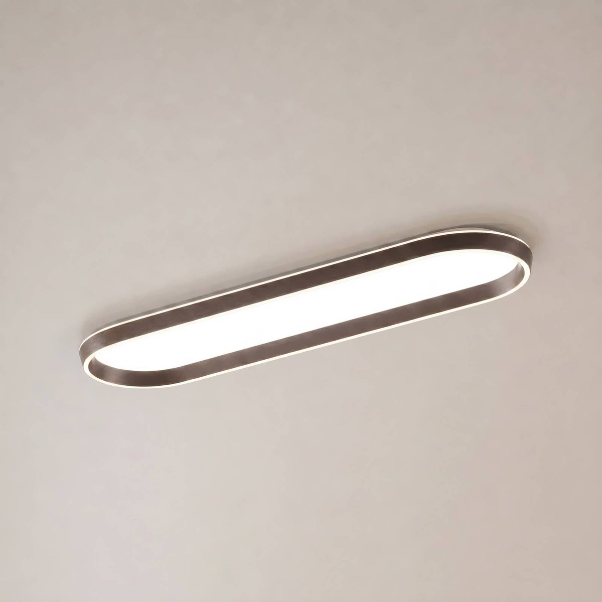 Plafonnier en métal moderneLED, Rylan marron, blanc, LUCANDE