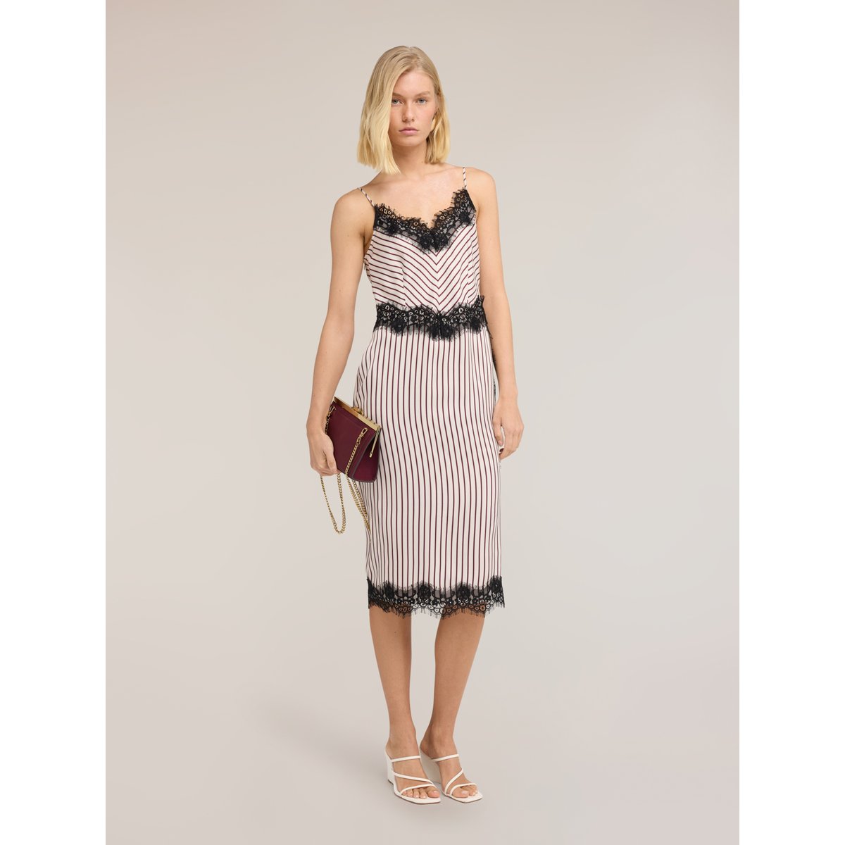 Robe fourreau avec inserts en dentelle noir, MOTIVI