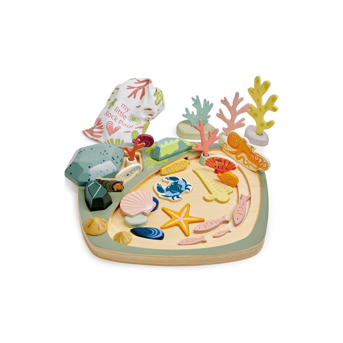 Mon petit étang avec rochers bleu, beige, jaune, TENDER LEAF TOYS