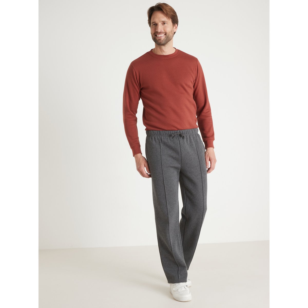 Pantalon De Jogging Classique gris foncé chiné, HONCELAC