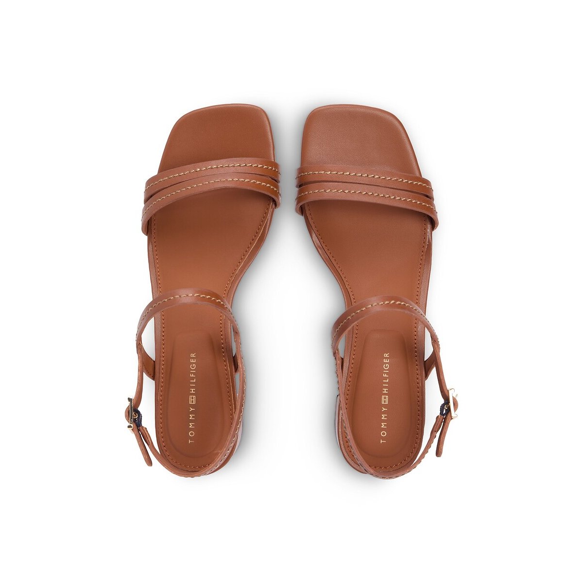 Leather Heeled Sandals cognac, TOMMY HILFIGER