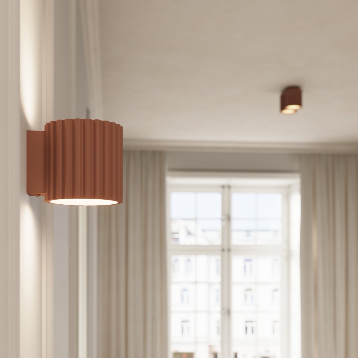 Plafonnier Aluminium Moka GU10 2 Aura marron, EDEN