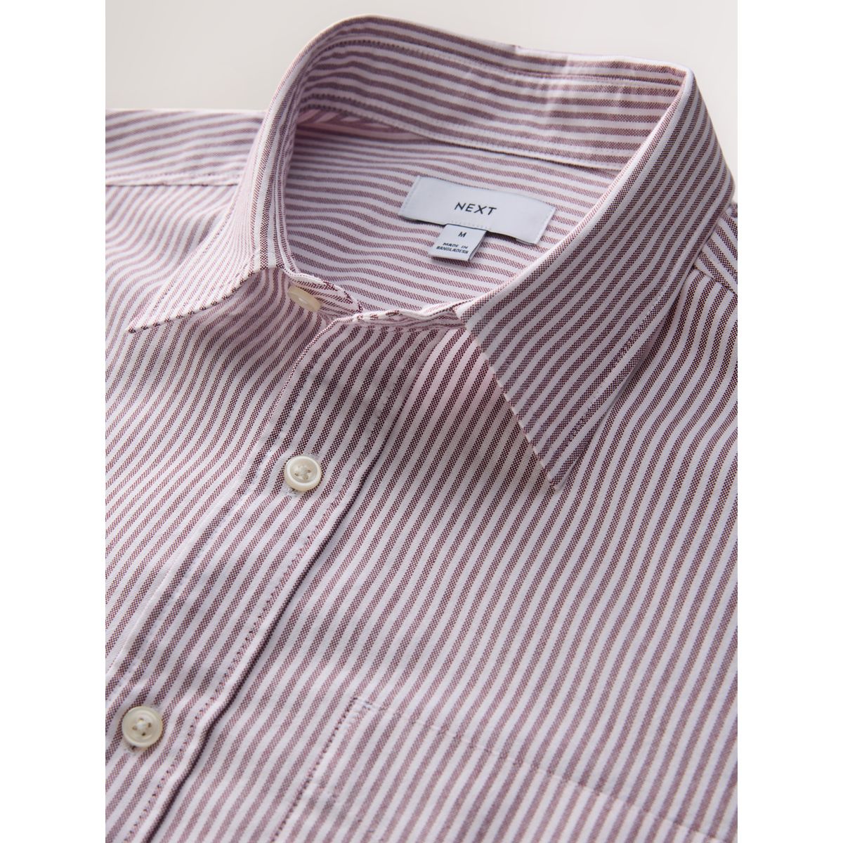 Chemise oxford manches longues à rayure rose, NEXT