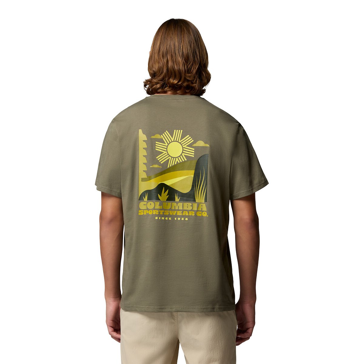 Back Print Short Sleeve T-Shirt khaki, COLUMBIA