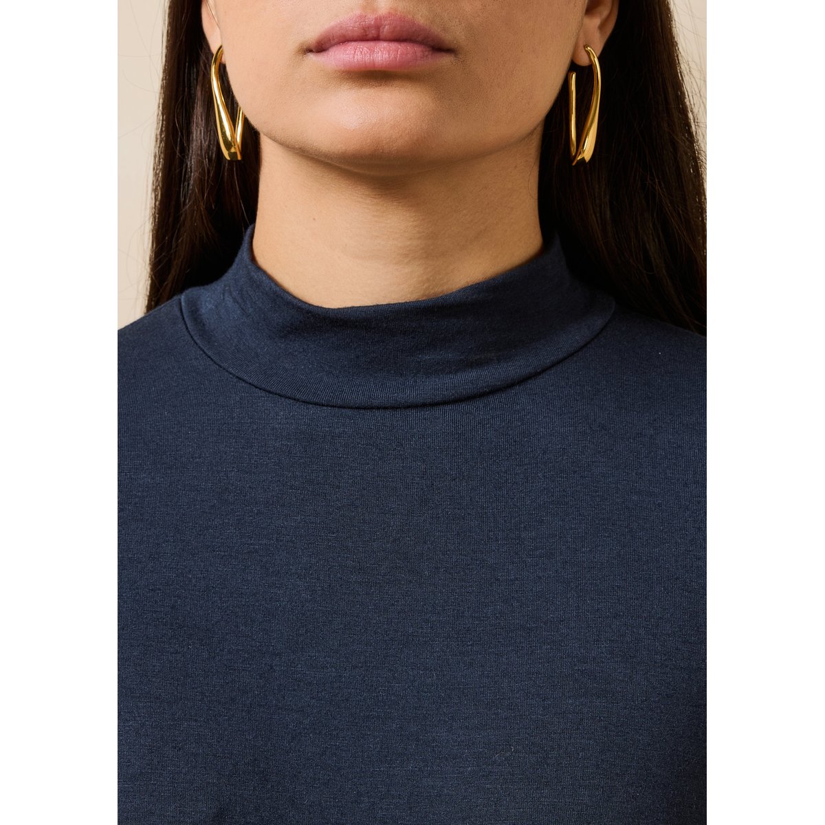 T-shirt manches longues modal et cachemire bleu encre, LA FEE MARABOUTEE