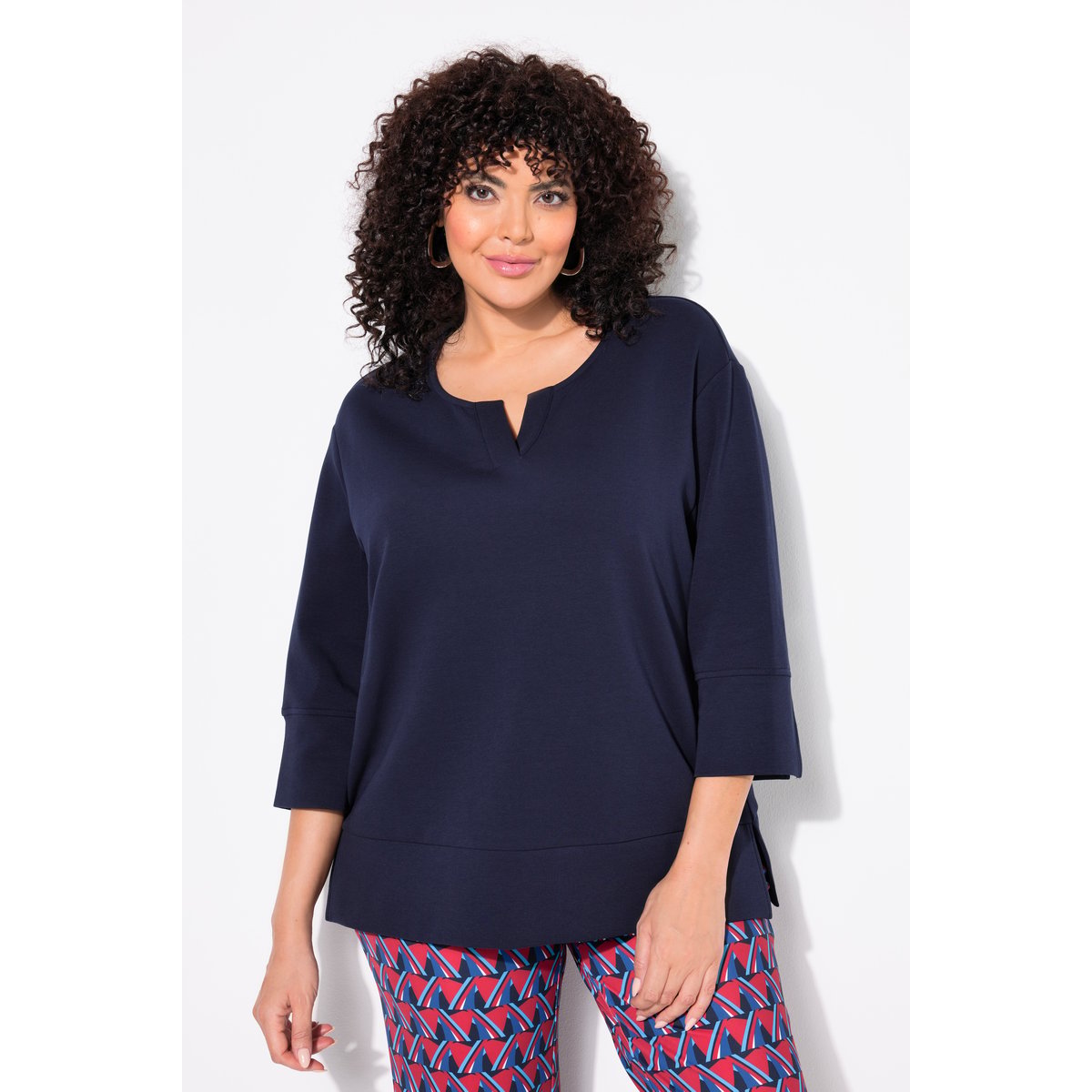 Sweat-shirt point de Rome marine, ULLA POPKEN