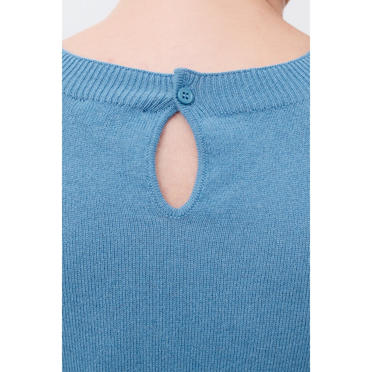 Pull droit col rond cachemire MJASMYN bleu gris, CAROLL