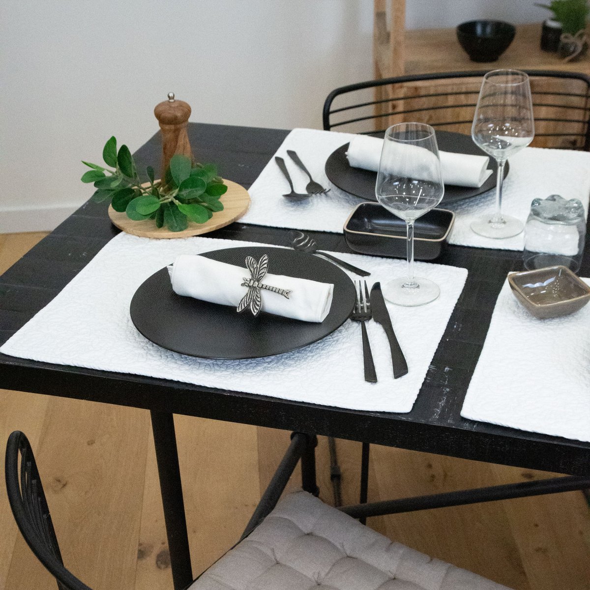 Set de table boutis blanc, SUD ETOFFE