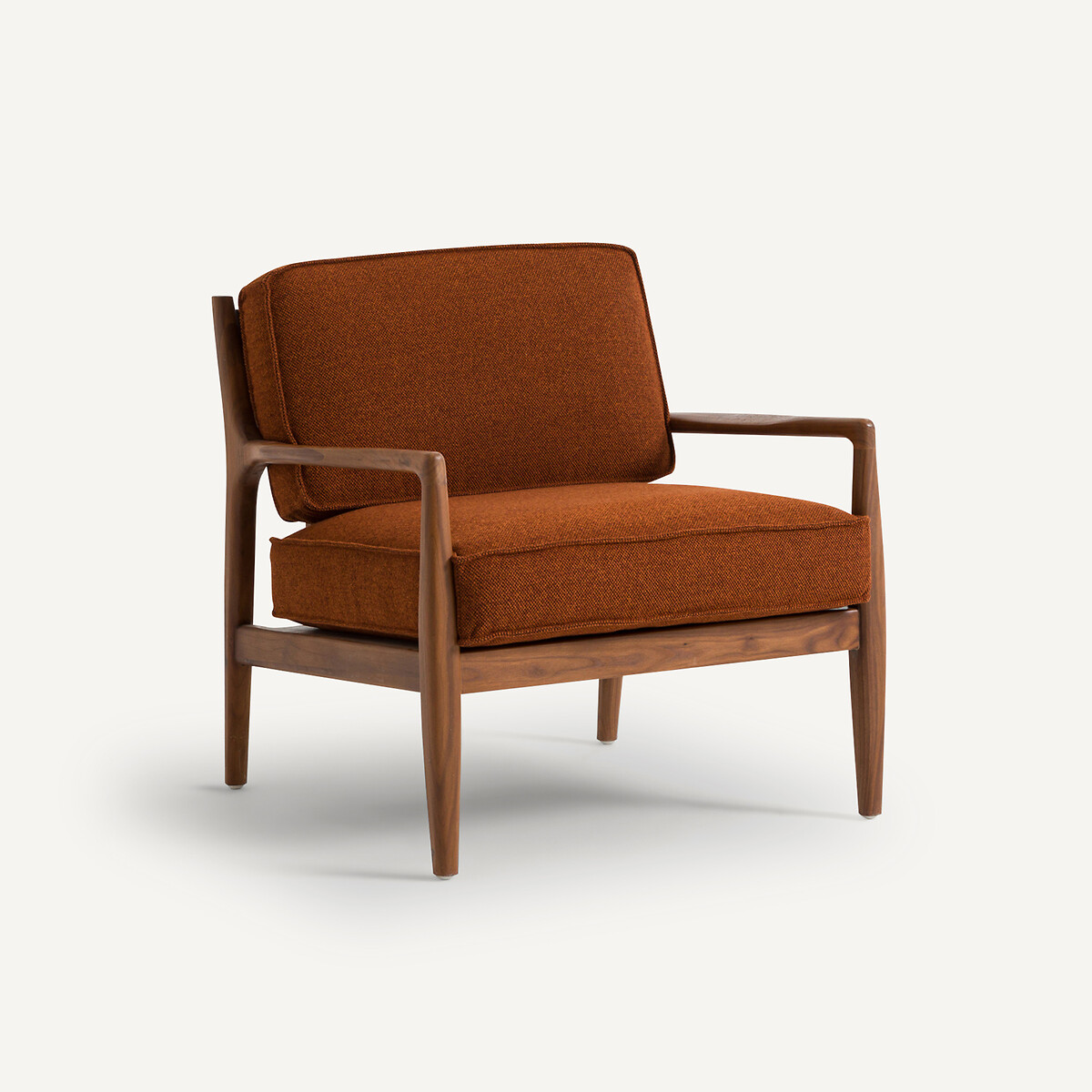 Kussens in geweven mêlee polyester voor fauteuil Dilma auburn, AM.PM