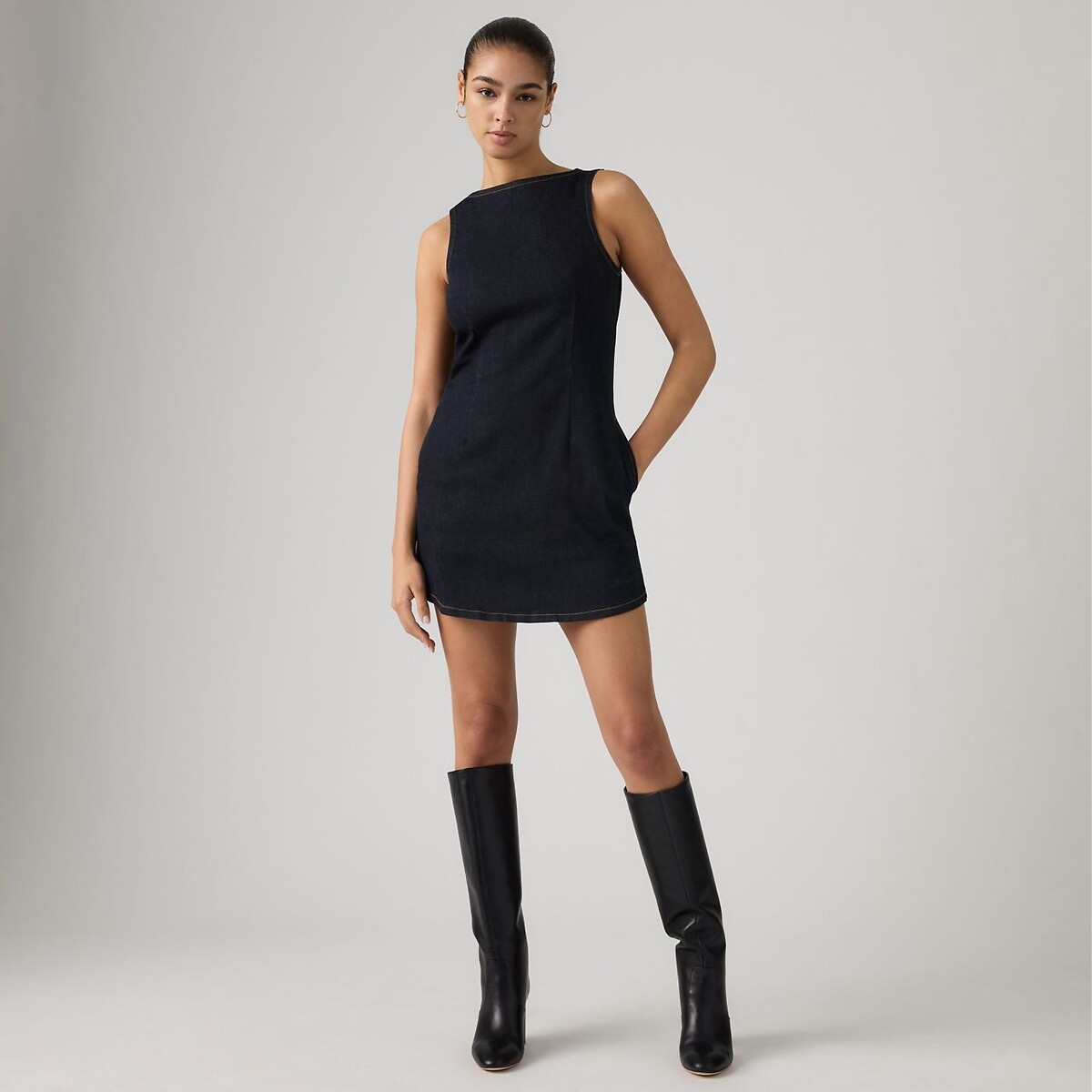 Robe denim courte sans manches col rond denim brut, LEVI'S