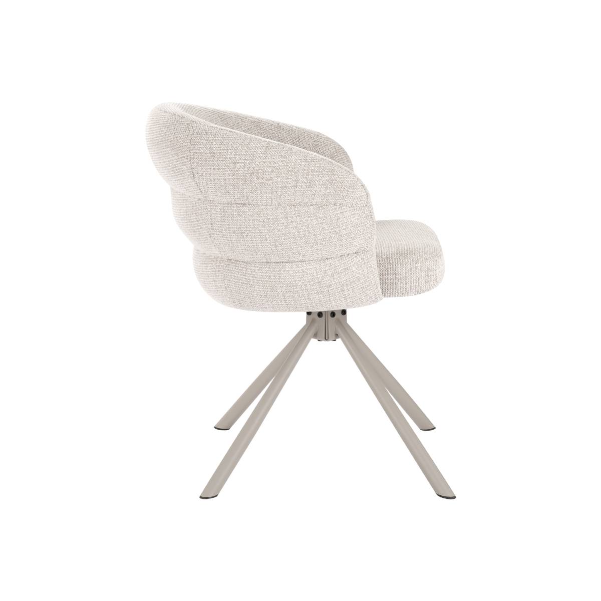 Chaise tissu pieds métal FLORINE blanc, MADE IN MEUBLES