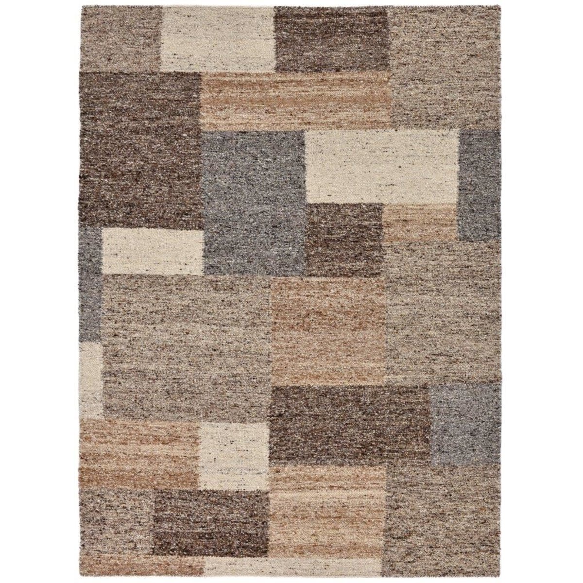 Tapis de salon en laine tissé main - EHRWALD beige multi, THEKO