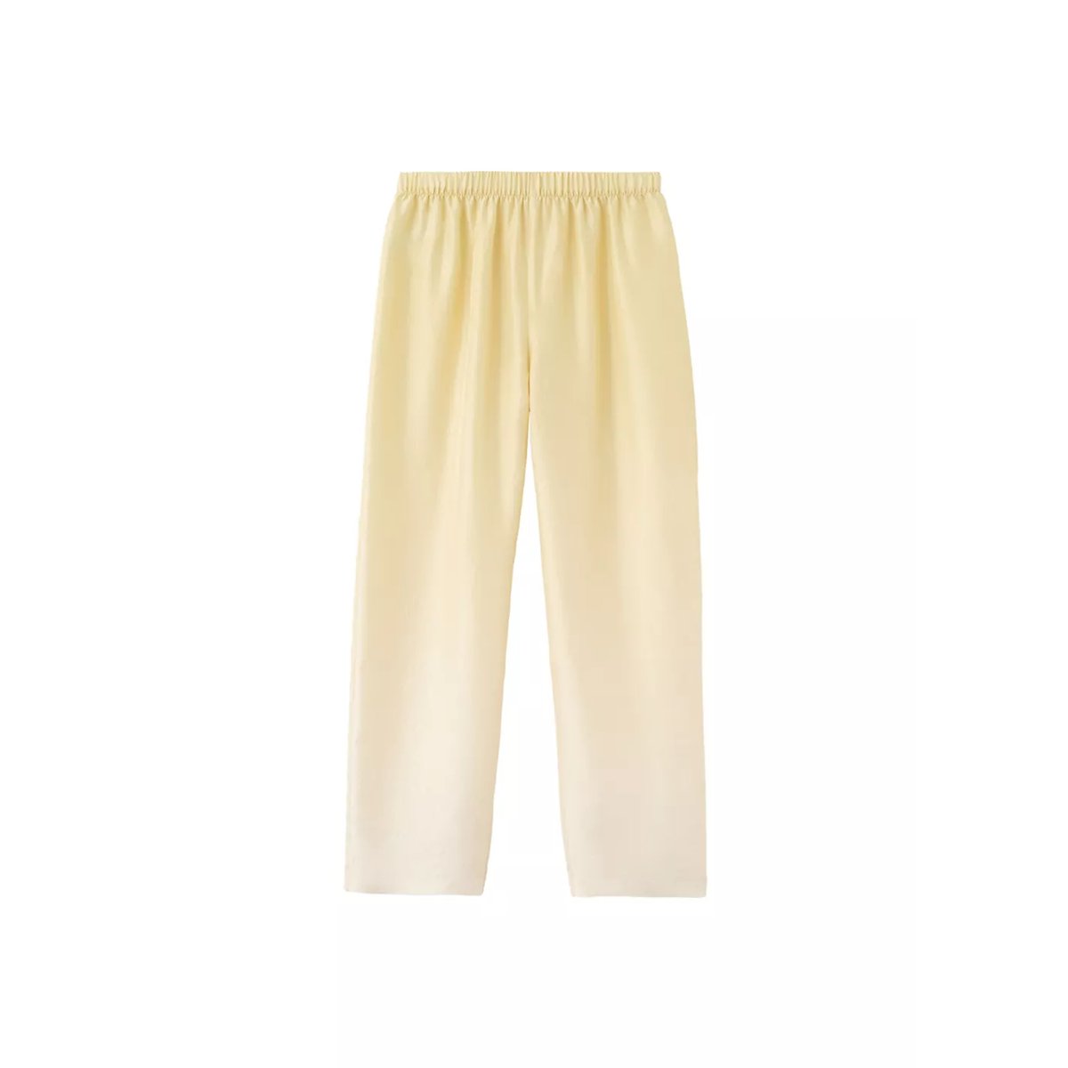Pantalon soie dégradé jaune pastel, MANGO