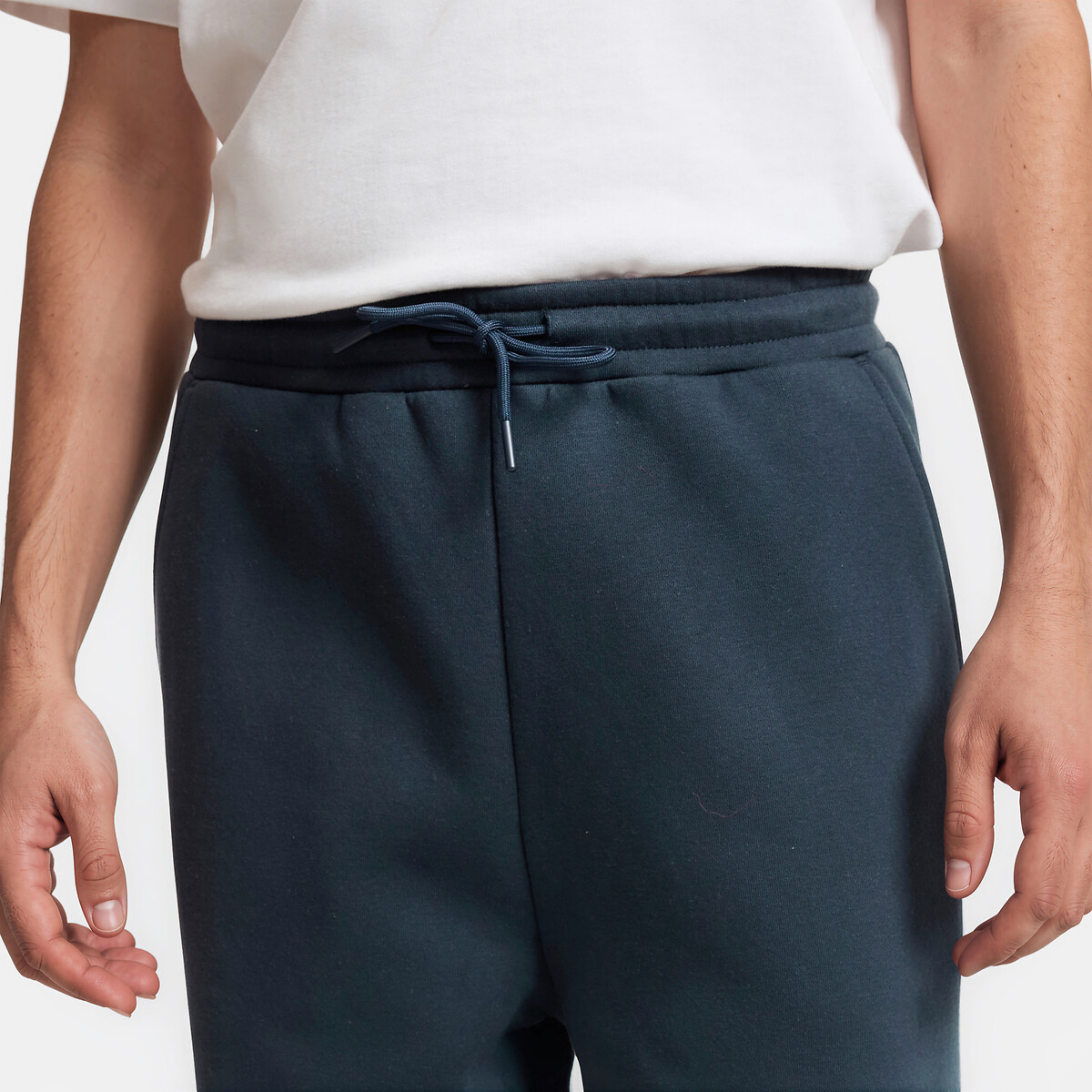 Pantalon de pyjama esprit jogging en coton bleu marine, LA REDOUTE COLLECTIONS