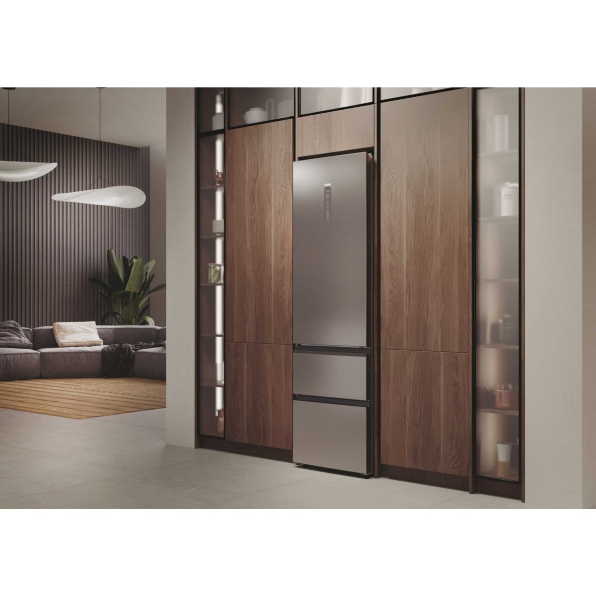 Réfrigérateur combiné HTW7620ANMG couleur unique, HAIER