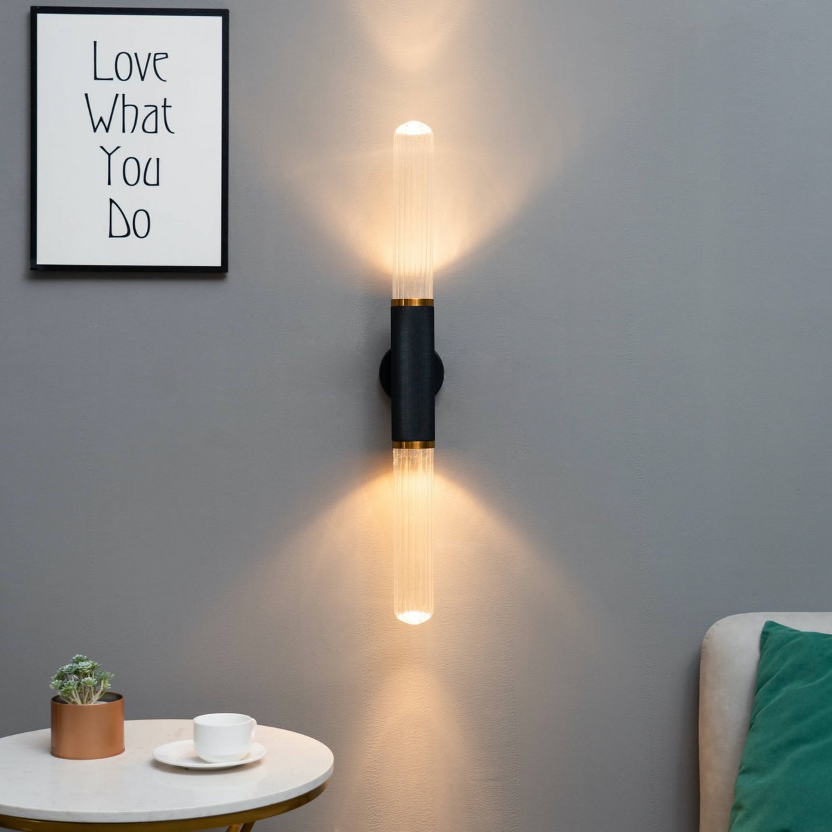 Applique murale longiligne en verre - HITA noir, KOSILUM