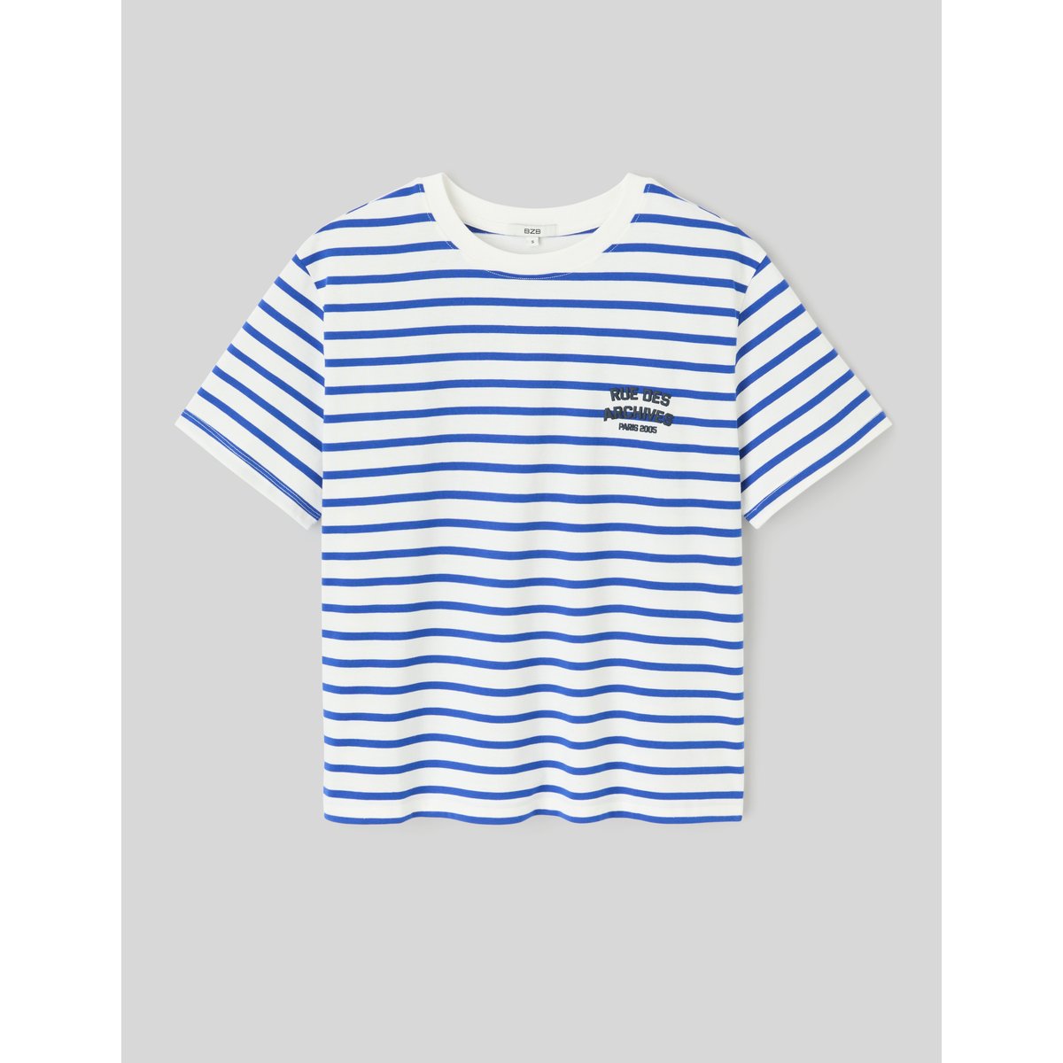 T-shirt rayé manches courtes bleu, BZB