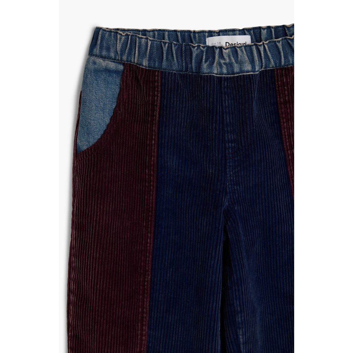 Pantalon patchwork en denim marron, DESIGUAL