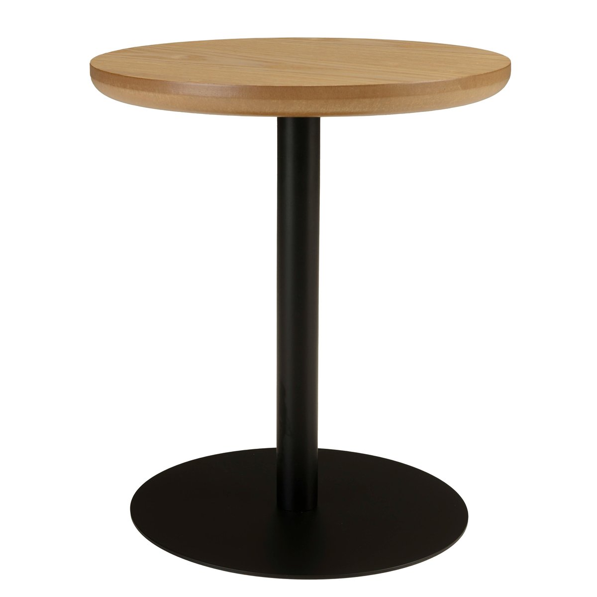 Table d'appoint ronde en bois couleur naturelle pied noir CASTILLE bois naturel, PIER IMPORT
