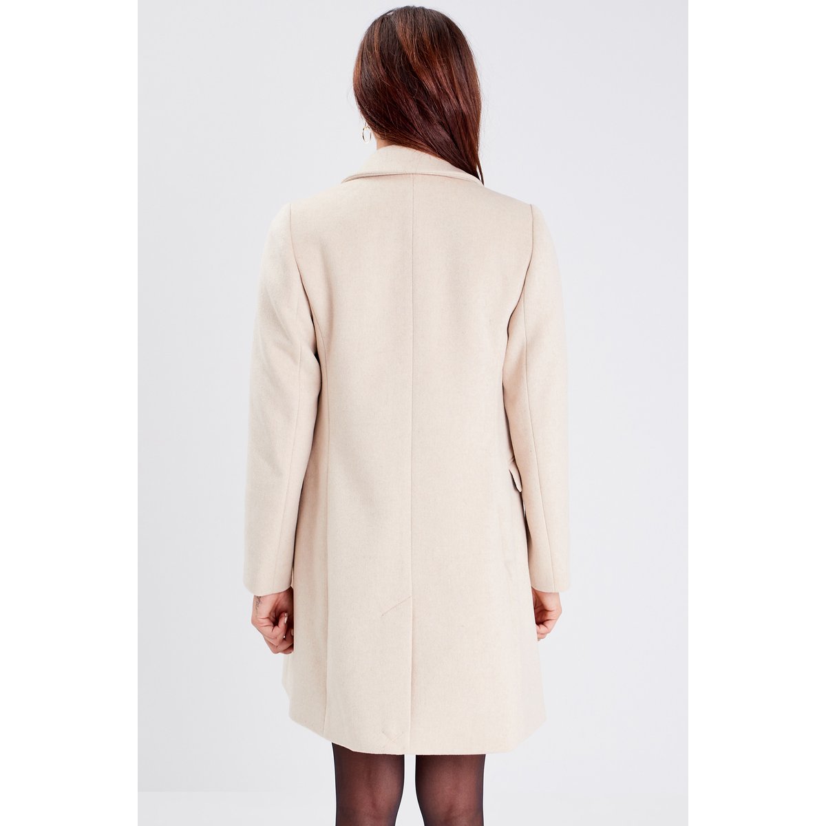 Manteau droit boutonné beige, CACHE CACHE