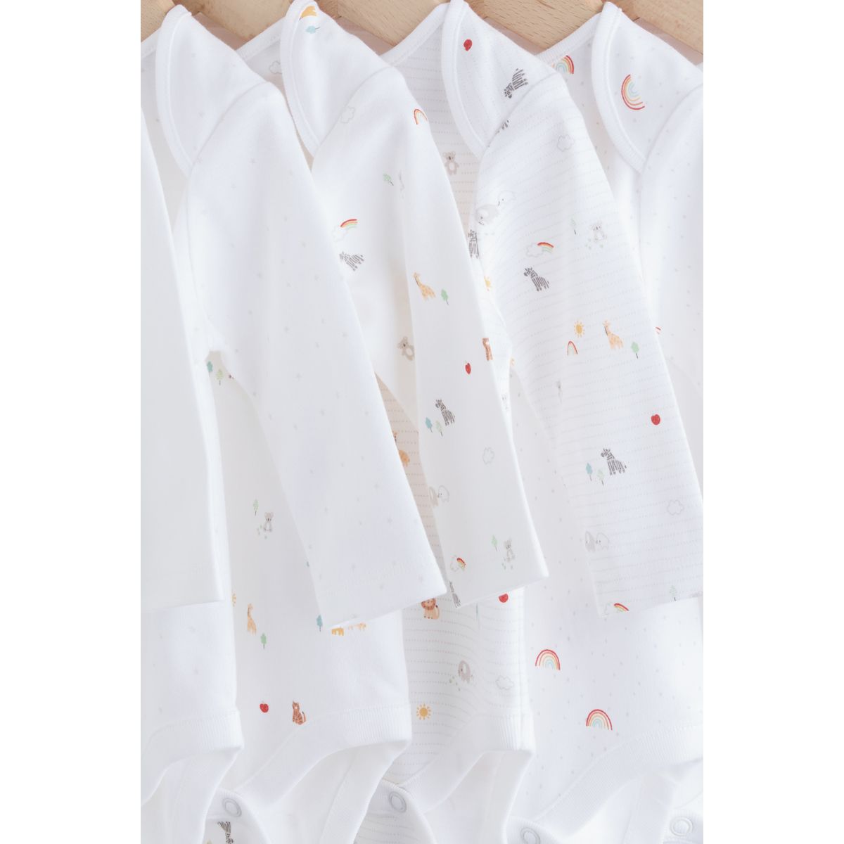 Body bébé 100 % coton à manches longues, lot personnage blanc, NEXT