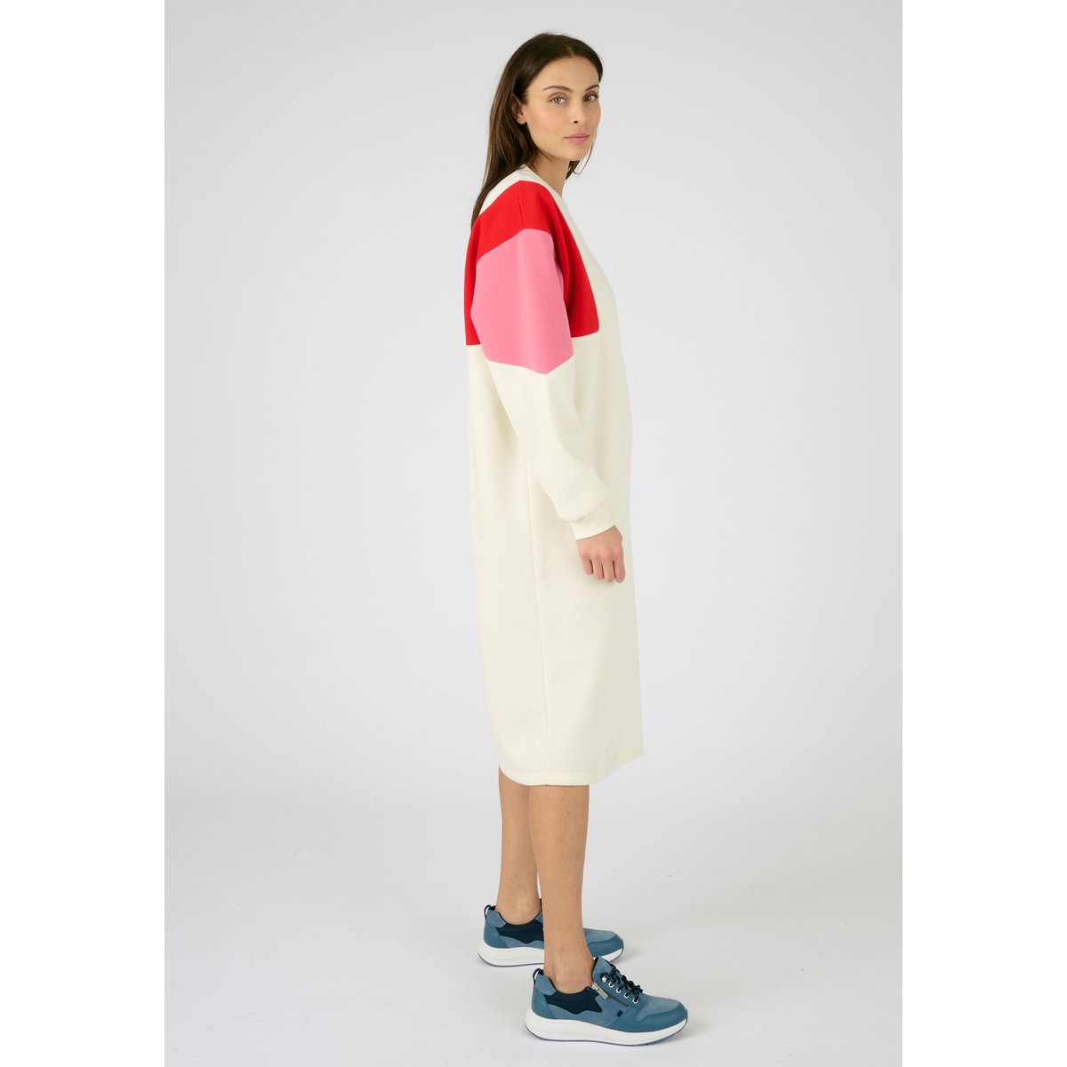 Robe sweat-shirt colorblock Thermolactyl marron ecru, DAMART
