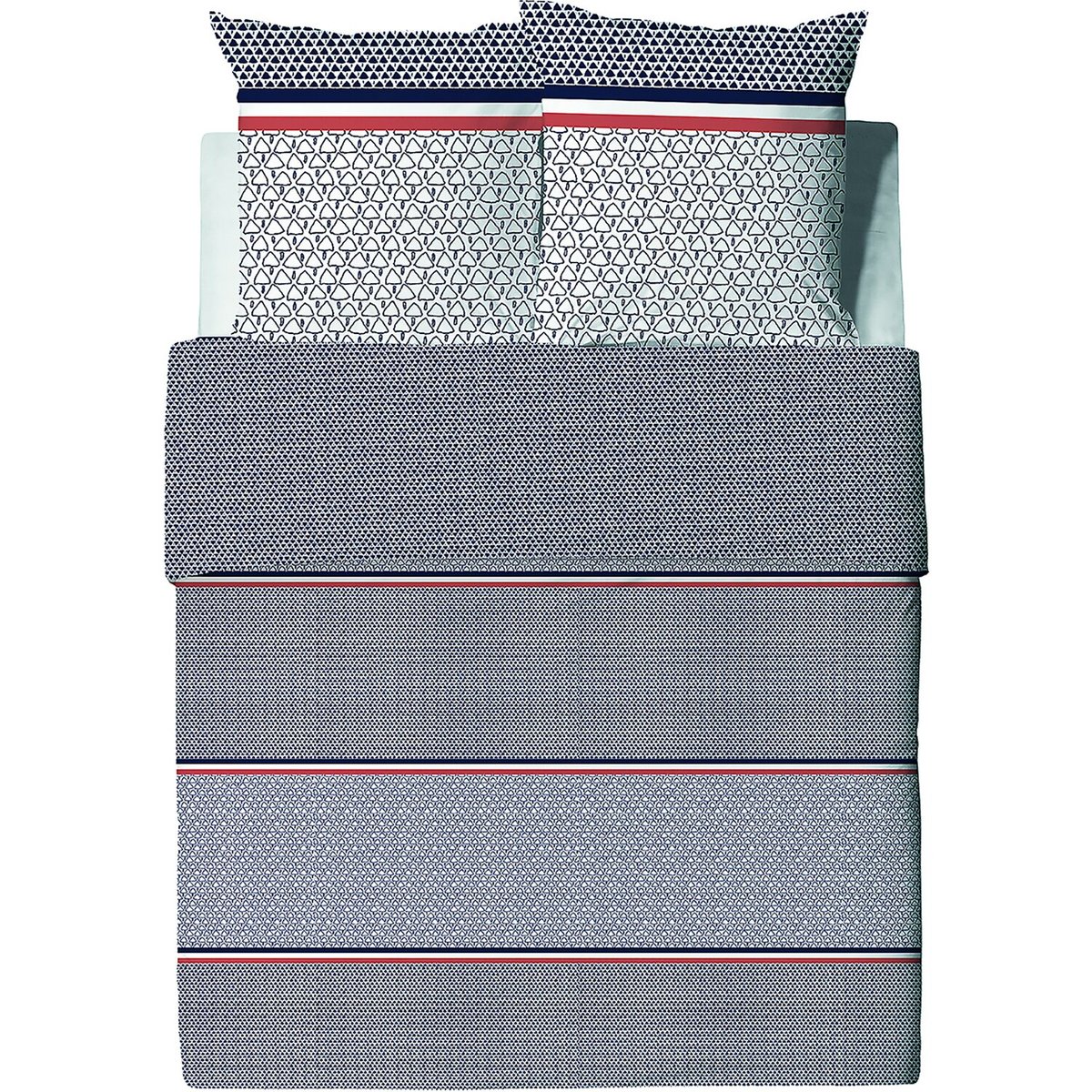 Parure housse de couette en coton imprimée, Tilak bleu, C DESIGN HOME TEXTILE