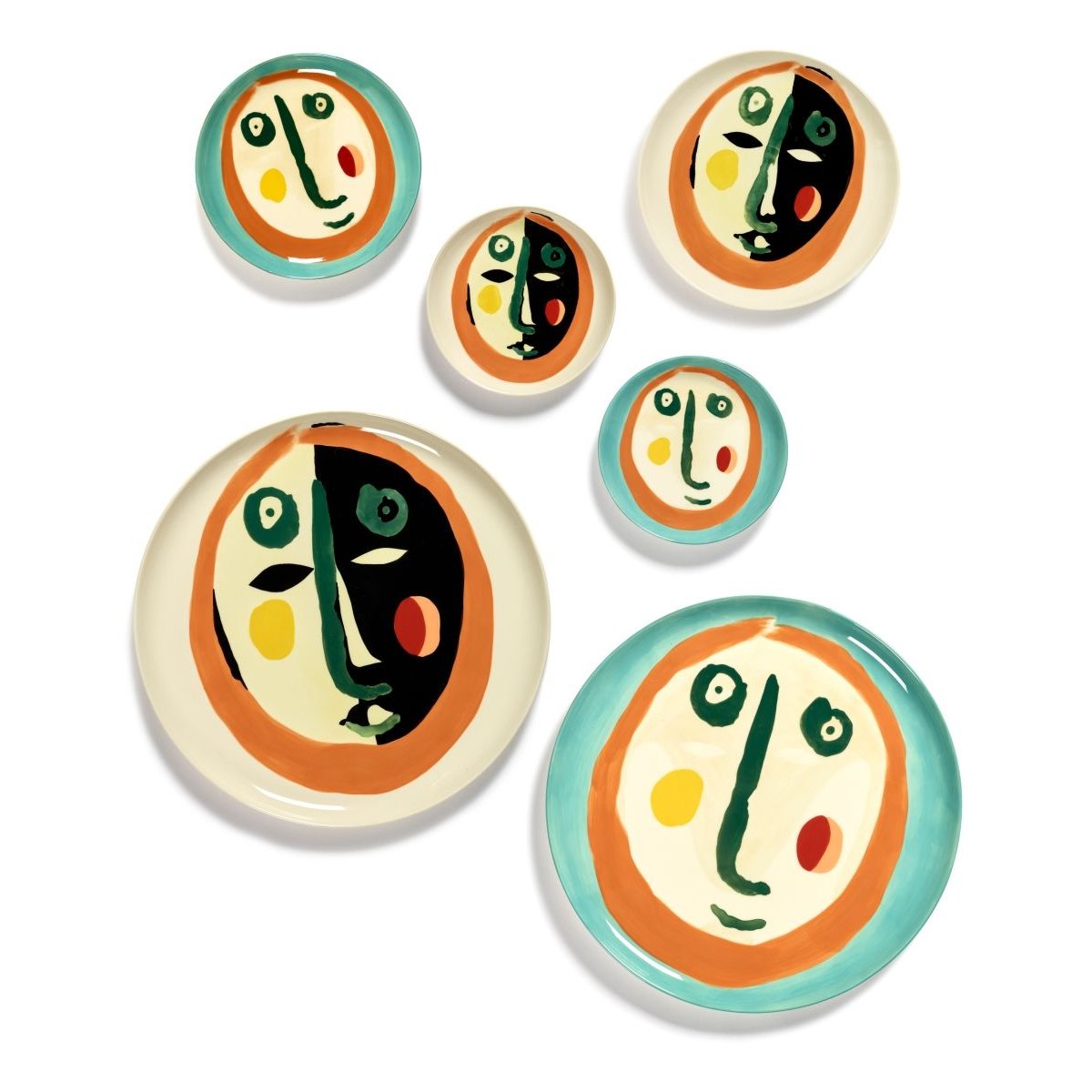 Assiette plate feast par ottolenghi motif visage grès ø16 cm multicolore, SERAX